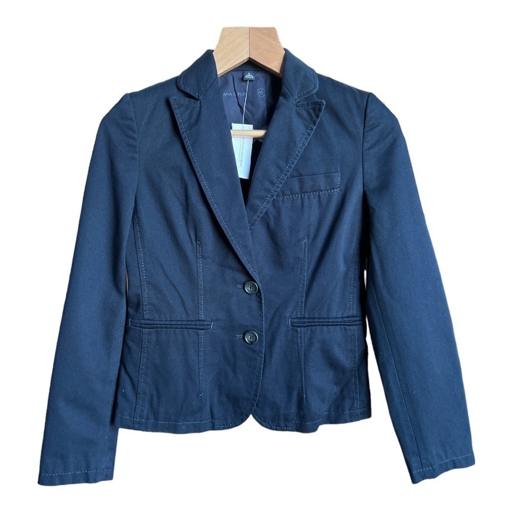 NWT Banana Republic Women’s Navy Blue Twill Canvas Blazer Jacket, Size 0